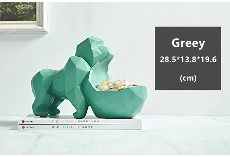 Home Decor Statue 3D Big Baboon Sculpture Modern Room Table Decoration Multifunction Storage Box Candies Jewelry Keys Storage (4)