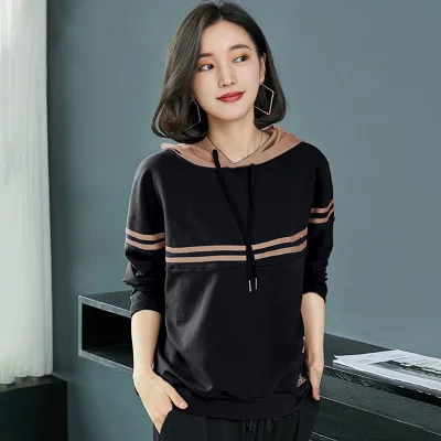 Women Sweatshirt hoodies solid casual print loose plus size For women hoodies