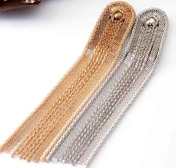 20pcs/10pairs Handmade Long Chain Tassel Epaulette Gold/Silver Suit Shoulder Strap Fringed Shoulder Strap Epaulet Stage Jewelry