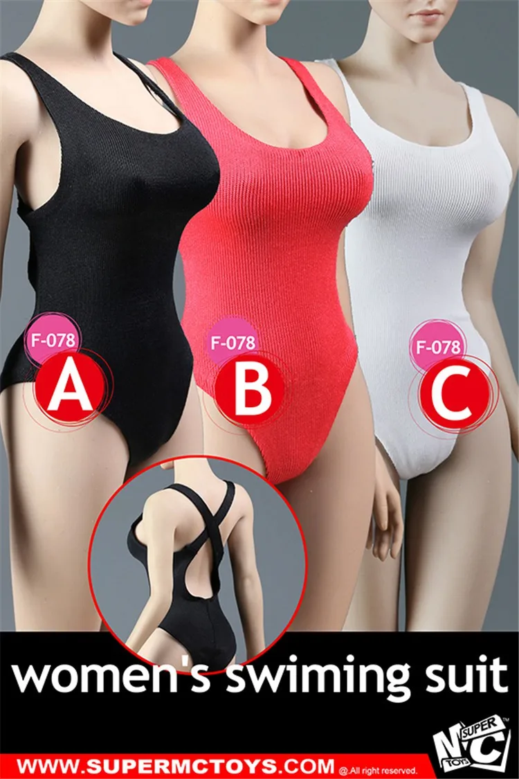 

SUPERMCToys F-078 1/6 Sexy Swimsuit Sheer Bodysuit for 12inch Phicen Tbleague Verycool Jiaoudoll Action Figure DIY