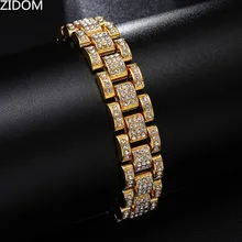 Для мужчин в стиле «хип-хоп» цепи из нержавеющей стали браслет-цепочка модные простые 1,5 Ширина 22 см в длину ремешок Браслеты в стиле хип-хоп ювелирные изделия Прямая