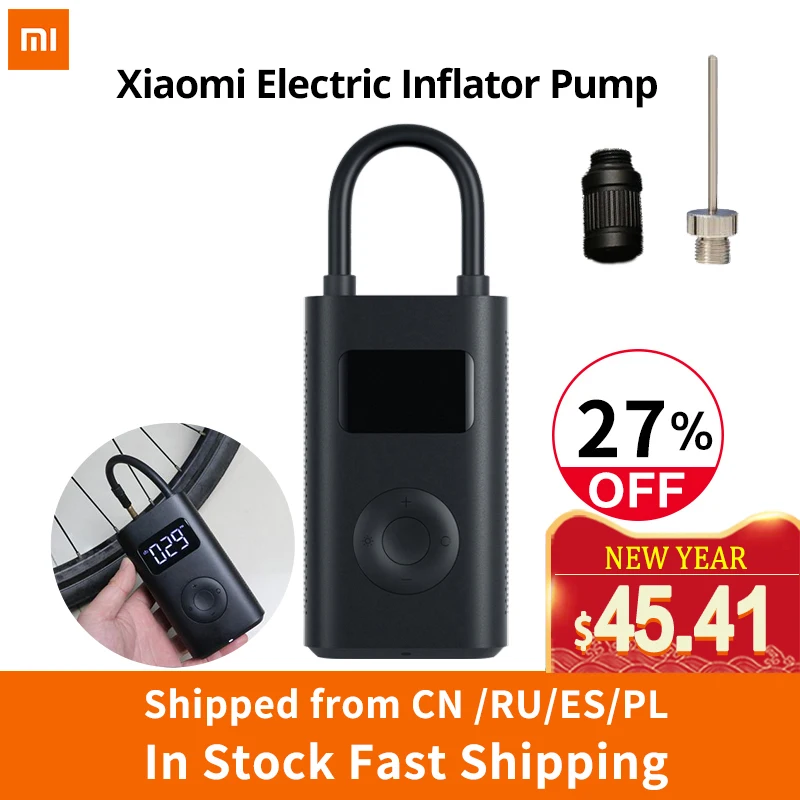 

Xiaomi Electric Inflator Pump Smart Digital Tire Pressure Detection For Scooter Bike Motorcycle Scooter M365 Pro Car Football