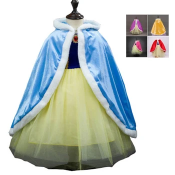 

Warm Cloak Halloween Girl Princess Dress Anna Beauty And The Beast Cape Girl Outdoor Cosplay Costume Baptism Dress Kid Clothes