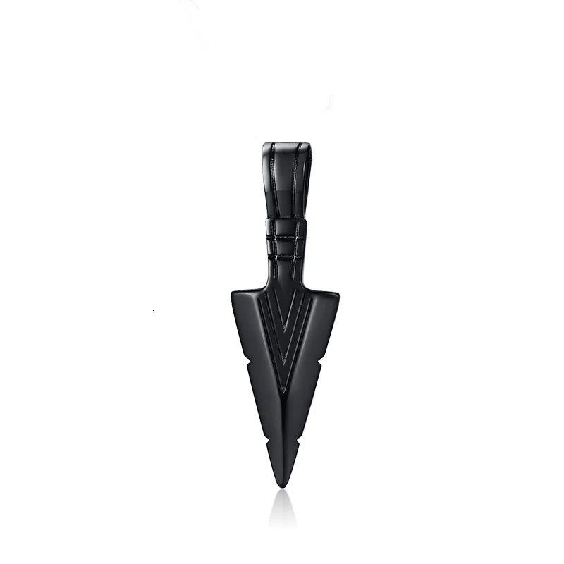 only pendant black Панк Мужская стрела ожерелье кунай PRIMAL кулон в виде наконечника копья черный тон Племенной серфинга Шарм ювелирные изделия из нержавеющей стали - Окраска металла: only pendant black