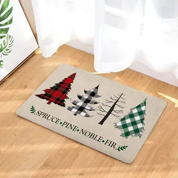 

Merry Christmas Flannel Non-slip Carpet Mat Indoor Carpets Rag Bath Mat 45x75cm Christmas Hot Product Carpet Mat