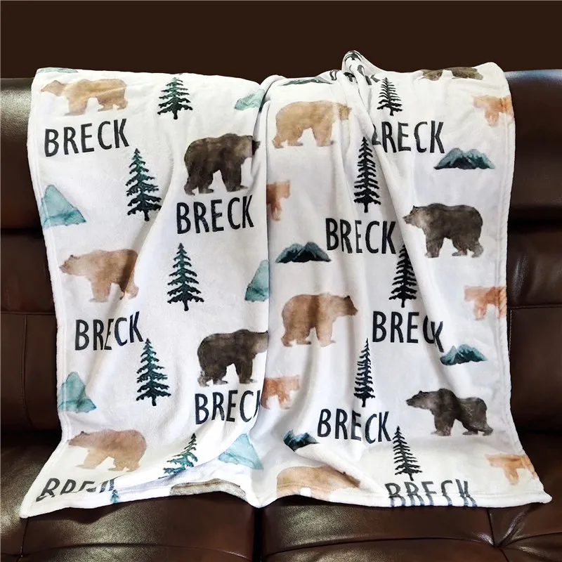Name Personalized Baby Bedding Blanket Swaddling Bed Crib Blanket