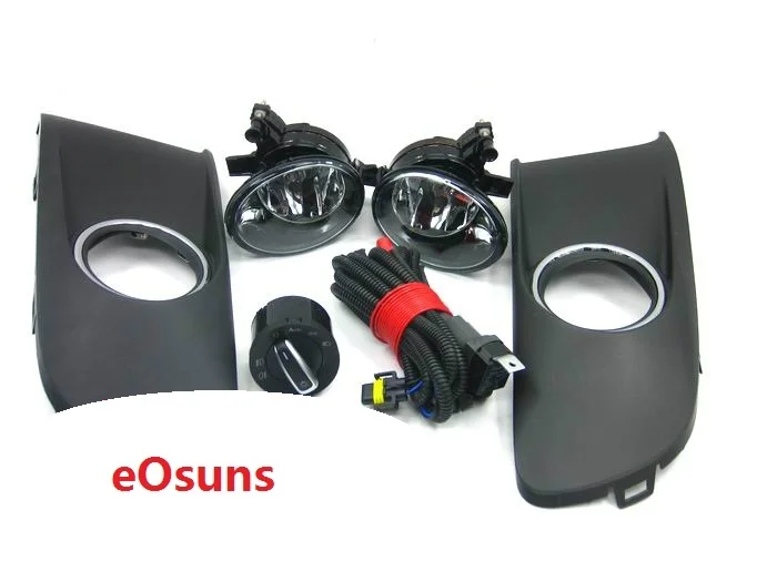 Eosuns Per Vw Caddy Fendinebbia Lampada, 2 Pezzi Griglie, Cablaggio, Fari Interruttore Set Di Controllo Vw Caddy Touran 2011-2015