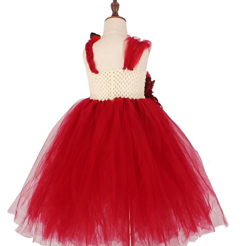 Flower Girl Fancy Princess Tutu Dress Fairy Wedding Bridesmaid Tulle Dress Kids Birthday Party Pageant Formal Graduation Costume (18)
