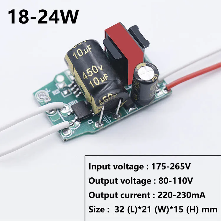 Светодиодный неизолированный драйвер, 18 Вт, 24 Вт, 40 Вт 220-230mA 80 V-182 V светодиодный Питание AC175-265V светодиодный трансформаторы систем освещения для Светодиодный светильник лампы - Цвет: 18-24W  220-230mA