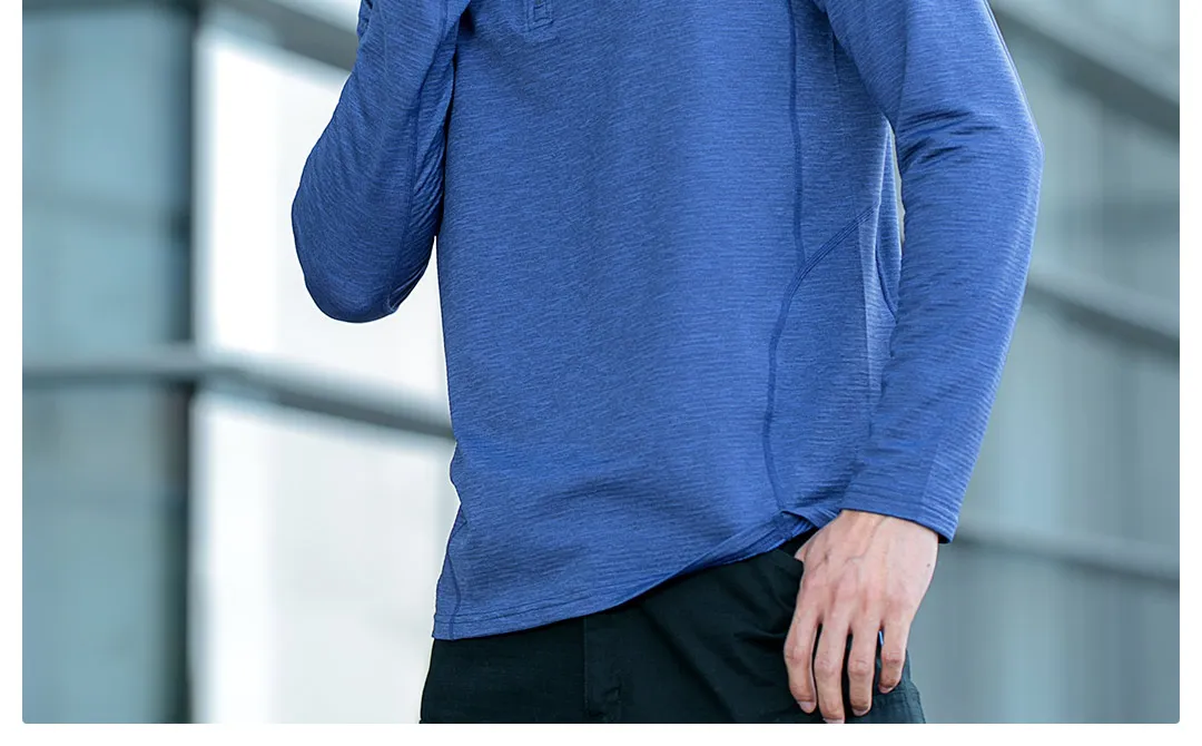 Zenph Men Plus Velvet Comfort Sweatshirt Sportswear Graphene Self-heating T-shirt Autumn O-neck Long-sleeved Sports T-shirt