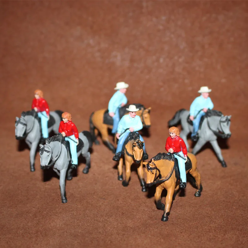 

Western Cowboy Miniature Accessories Horse Riding Scene Ornaments Fairy Garden Riding Woman Action Figure Figurine Model Toys
