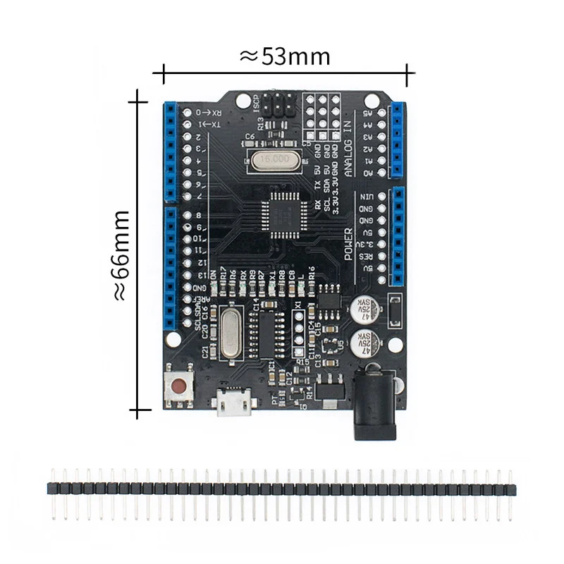 20 шт UNO R3 MEGA328P/CH340G чип 16 МГц для arduino макетная плата управления - Цвет: Black