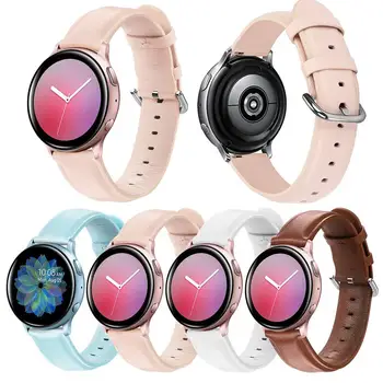 

Leather Watch Band Strap Bracelet for Samsung Galaxy Watch Active 2 40mm 44mm Smart watch Wearable accessories Active2 #1024