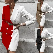 Женский модный приталенный контрастный Блейзер стильное пальто