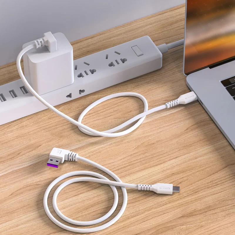 Câble USB Type C à Charge Rapide 5A, Angle Résistant à 90 °, pour Samsung S9 S10 S8 Huawei P40 Mate 30 Xiaomi Redmi