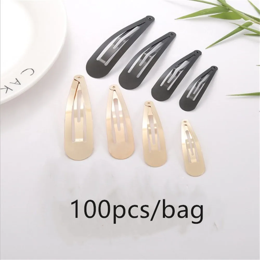 100 шт./лот заколки для волос черного и золотого цвета 5/6/7/8 см рукоделие бант ручной