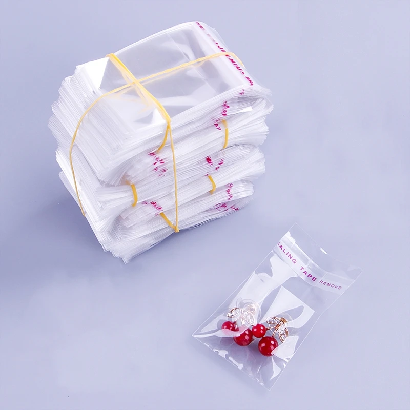 1000pcs 4*6cm Small Clear Opp Packing Bags Packaging Self Adhesive Bags Plastic Jewelry Gift Bag Size storage bag storage box