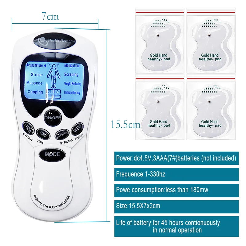 New Upgraded Multifunctional Tens Machine Unit Electrical Massager Pulse  Muscle Stimulator Back Pain Relief Therapy Massageador with 2/4/8pcs Tens  Machine Pads