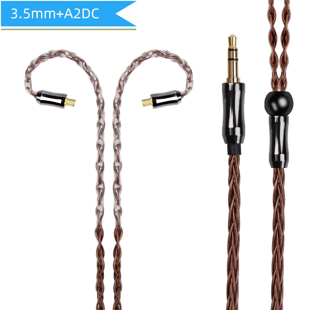 3.5mm A2DC Brown FDBRO 8 ядро 6N монокристаллической Медь посеребренный кабель 2,5/3,5/4,4 мм балансный кабель с A2DC IE80 IM для IM50 IM70 IE80s A5 - Цвет: 3.5mm A2DC Brown