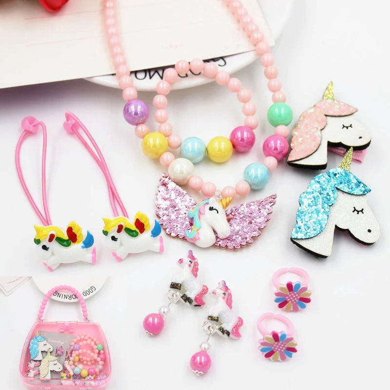 Весь набор hello kitty/аксессуары в виде мишки для девочек, эластичные резинки для волос, заколки для волос, заколки, ожерелье, серьги, детский подарок на день рождения