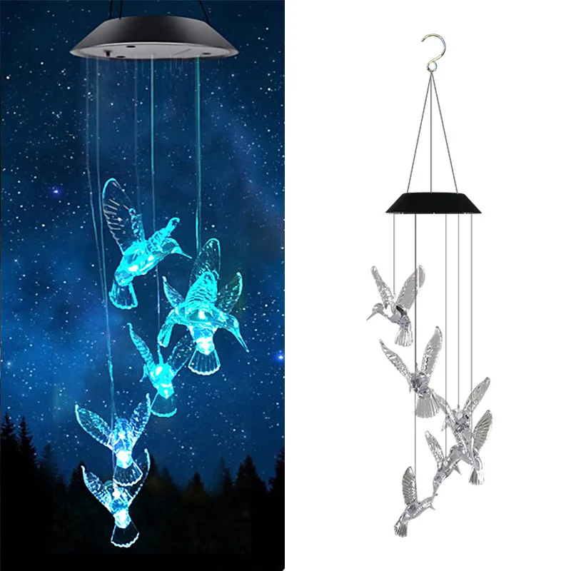 solar garden lanterns LED Solar Power Wind Chime for home decoration and gifts Waterproof  Christmas Windbell Light garden balcony outdoor Xmas Decor solar wall lights