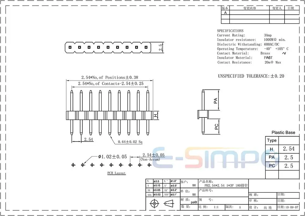 100 stücke 2,54mm Männlichen 1X3/4/5/6/7/8/40P L 7,5 niedrigen Profil Zerbrechliche Rohs Goldplate Einreihige Gerade PCB Männlichen Pin Header Stecker – Detail 1