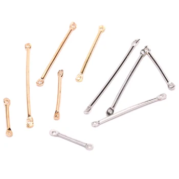 

100pcs Gold Silver Double Cylinder Bar Earrings Connecting For Jewelry Making Earring Pins Findings DIY Supplies 15 20 25 35mm