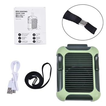 

Quiet Mini Portable Waist Clip Hanging Air Cooling Fan USB Rechargeable Lazy Fan New