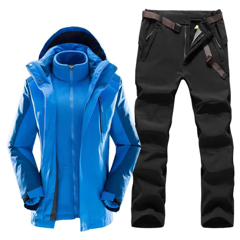 Nieuwe Winter Mannen Outdoor Jas Pak 3 in 1 Winddicht Thermische Jas Vrouwen Trekking Wandelen Camping Skiën Jas Sportkleding Pak Nieuwe Winter Mannen Outdoor Jas Pak 3 in 1 Winddicht Thermische Jas Vrouwen Trekking Wandelen Camping Skiën Jas Sportkleding Pak