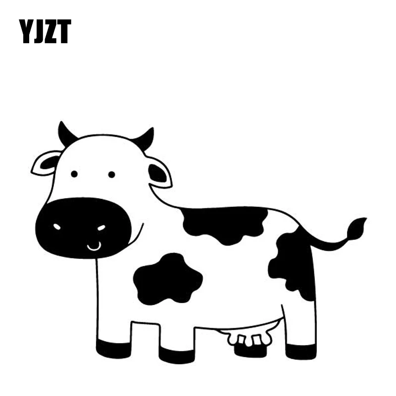 

YJZT 15.4CM*11.1CM Cow Pattern Car Sticker Car Trunk Accessories Decor Vinyl Decal Black/Silver C4-2630