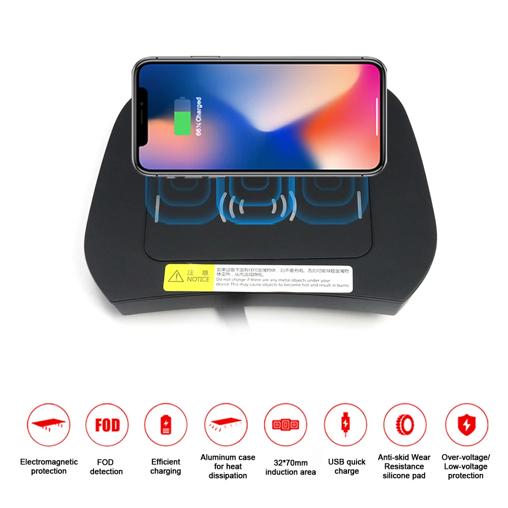 

Aotsr QI Wireless Car Charger For HYUNDAI New SantaFe 2015+ Intelligent Infrared Fast Wireless Sensitive Charging Phone Holder