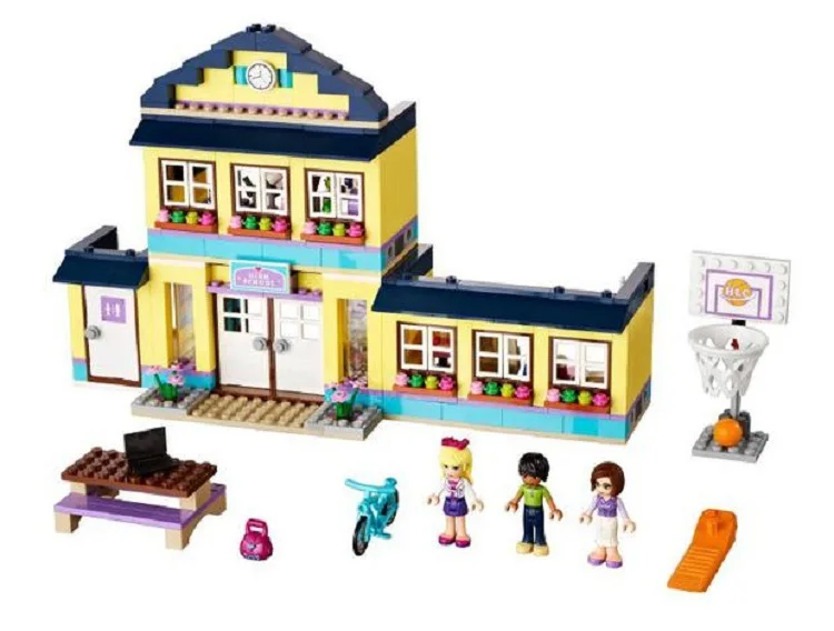 

489pcs Legoinglys Friends Heartlake High Performance School Stephanie 10166 Model Building Block Bricks Princess Toys for girls