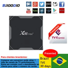 2021 para x96 max mais suporte 4gb 16g android s905x3 quad core dupla tv wifi suporte youtube rreceiver tv x96 max mais conjunto-topo