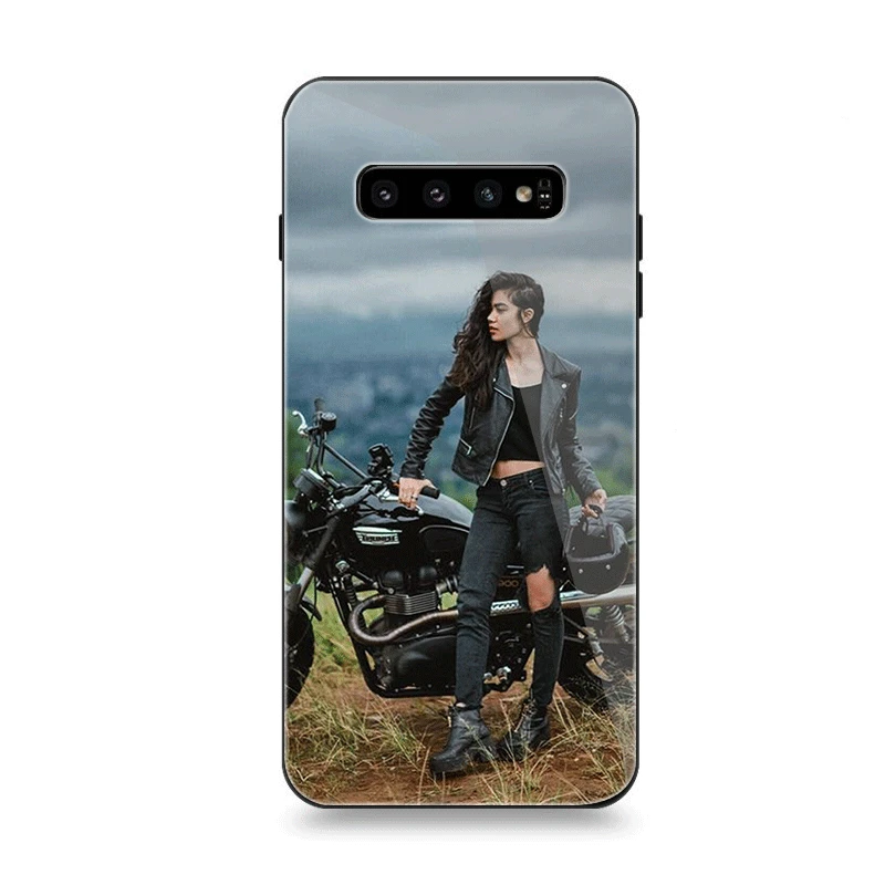 G10 Чехол для телефона Стекло для samsung A40 A50 A10 A20 A30 A60 A70 S10 S7 край S8 S9 Note 8 9 10 плюс Чехол Байкерская мотоциклетная куртка для девочек девушки - Цвет: G10
