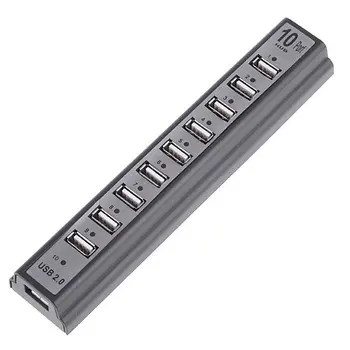 

High speed USB 2.0 hub 10 port (black)