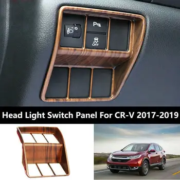 

for Honda CR-V 2017-2019 Car Peach Wood Grain Headlight Switch Panel Cover Trim