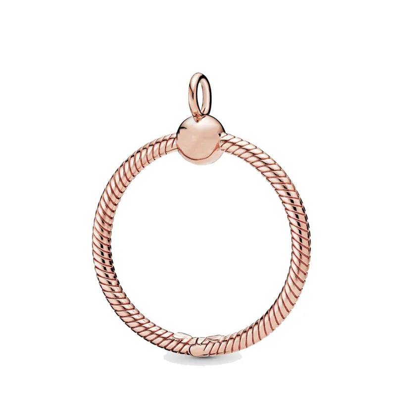 

2019 Autumn 925 Pure Silver Moments Medium O Pendant Rose Gold Charm Fit Original Pandora Necklace Women Jewelry Birthday Gift