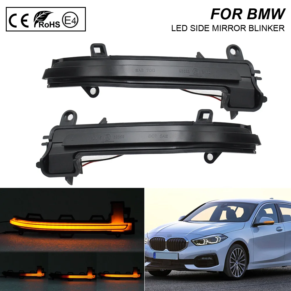 

2X Smoke flash LED Dynamic Mirror Blinker Light Turn Signal Lamp For BMW F20 F21 F22 F87 F23 F30 F31 F34 F33 F32 X1 I3