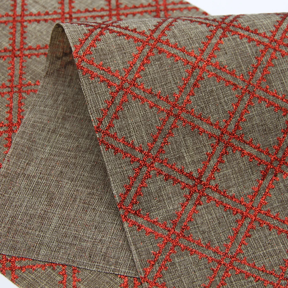 

20*34cm Argyle Pattern Sliced Linen Glitter Fabric DIY Handmade Home Textile Stoff for Sewing Clothing Bags Material ,c7914
