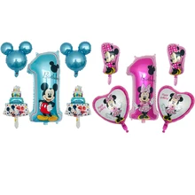 Вечерние товары с изображением Микки и Минни, воздушные шары из фольги с Микки Маусом, украшения для дня рождения, детский душ для мальчиков и девочек