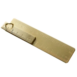 Règle droite en laiton Vintage, grand (12cm 0.6mm) petit (6cm 3mm) outil de mesure en métal Portable, fournitures scolaires de bureau cadeau 
