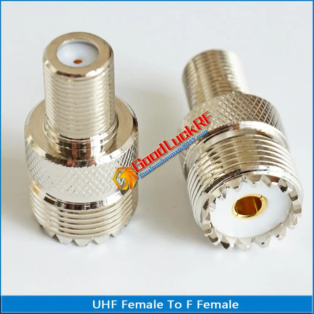 

F To UHF PL259 PL-259 SO239 SO-239 Connector Socket UHF Female to F Female Plug UHF - F TV Brass Straight RF Coaxial Adapters