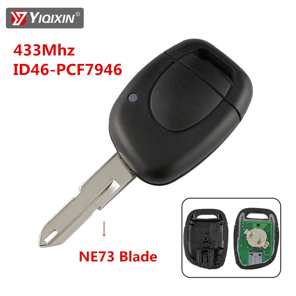

YIQIXIN 1 кнопочный дистанционный ключ для автомобиля для Renault Clio Master Megane Kangoo Megane Scenic Laguna Espace Trafic 433 МГц лезвие зажигания
