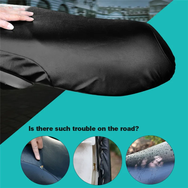 Size: XL Length: 78-85cm; Width: 40-53cm Black Hanmeiling LS Waterproof Motorcycle Sun Protection Heat Insulation Seat Cover Prevent Bask In Seat Scooter Cushion Protect Color : Black 