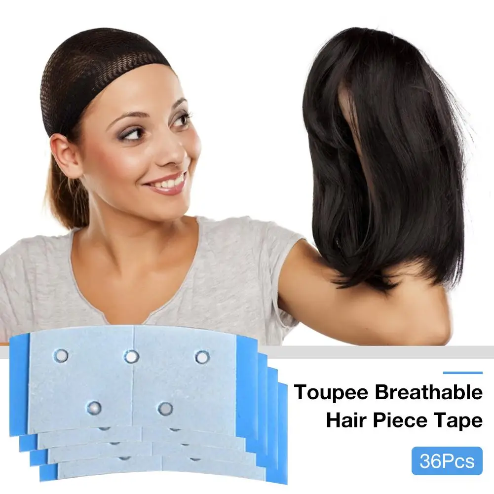 36 шт./лот клейкая лента для волос синего цвета двусторонняя с отверстием