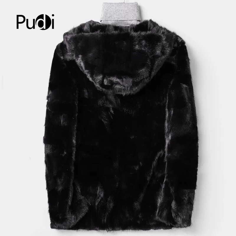 PUDI MT855 winter Men mink fur coat new fashion real mink fur vest jacket boy's leisure coats