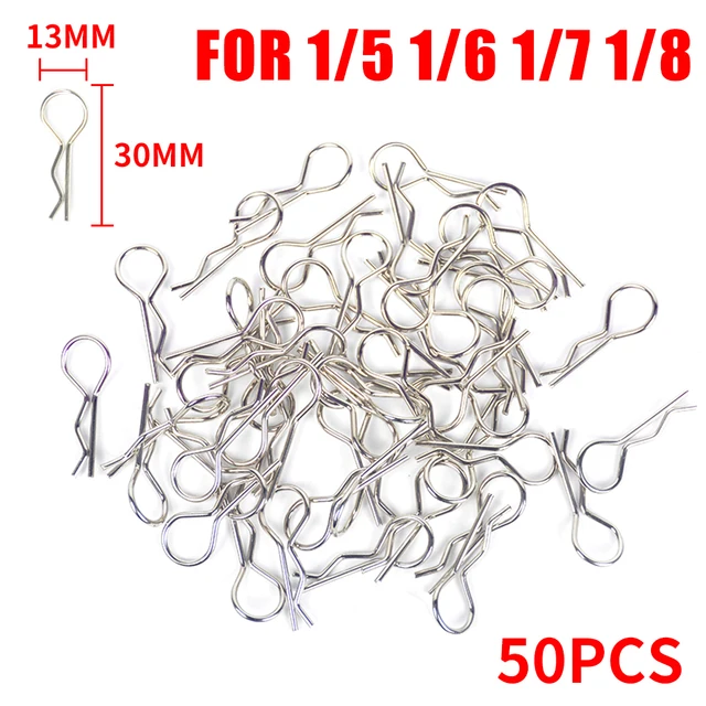 50PCS RC Car Part 1/5 1/6 1/7 1/8 1/10 1/12 1/14 1/16 RC Cars Shell Body Clips Pins Housing Latch R Buckles Fixed TRX-4 SCX10 2