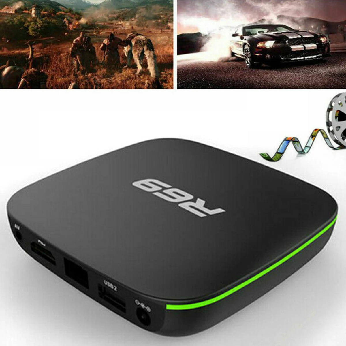 Smart tv Box 8 Гб четырехъядерный wifi H.265 медиаплеер с HDMI кабелем для Android 7,1 US/EU Plug