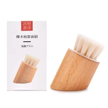 Бук щетка для чистки лица из мягкого нейлона и шифона со вставками в полоску, глубокий для очистки пор ручки из бука кисть для очистки дица