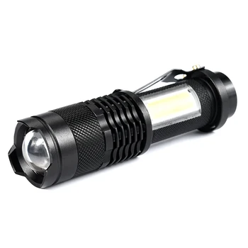 

Mini Portable Working lamp COB Flashlight ZOOM 4 Mode 2000LM Q5 LED torch flashlight Outdoor Light lantern Use AA 14500 Battery